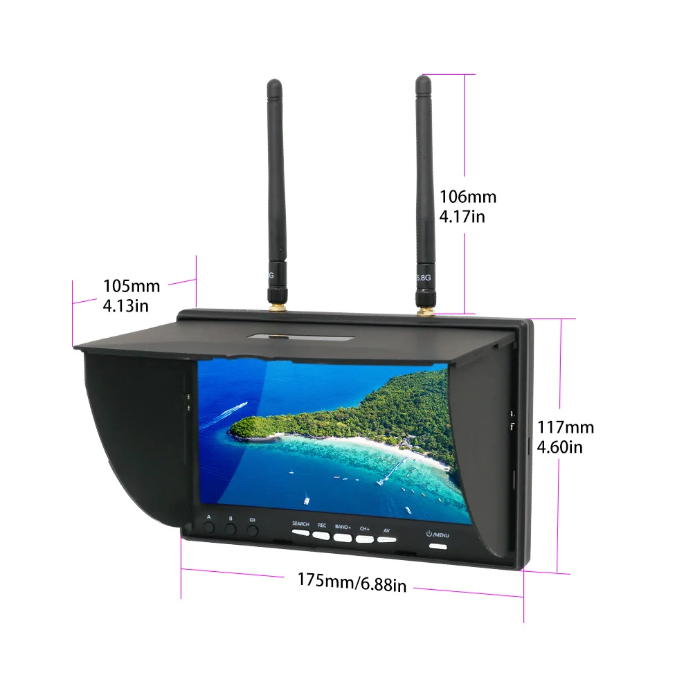 5.8GHz FPV DVR LS5802D, 7인치 LC - Drone Controller Screen 리뷰 및 가격